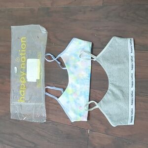 New Victoria Secret 2-pack cotton scoop neck braHeather Charcoal And Tie Dye
